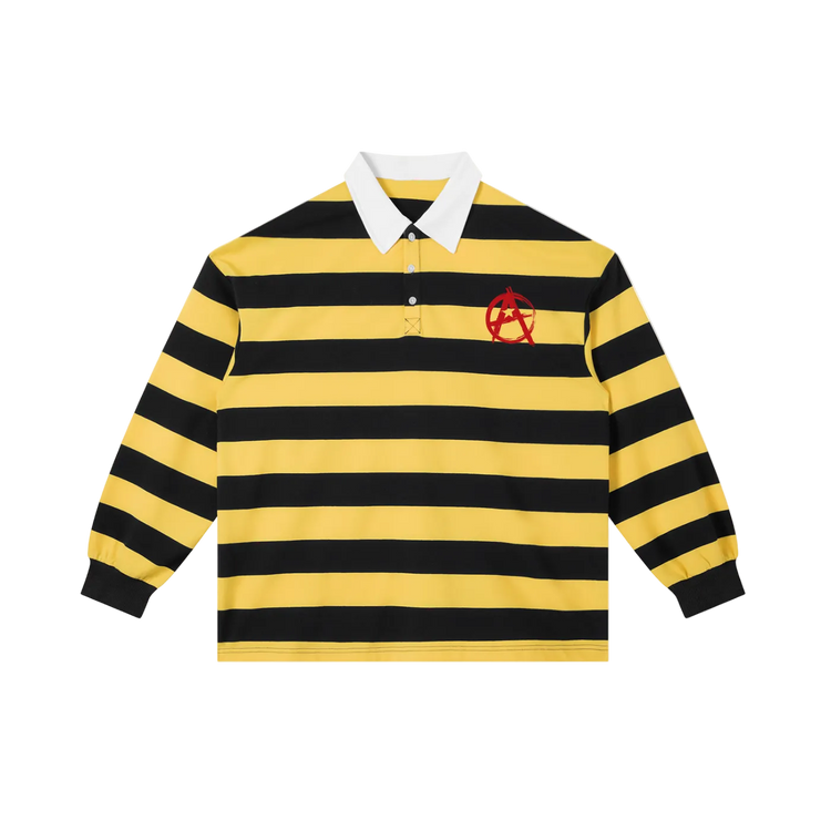 Color Block Stripe Polo Shirt