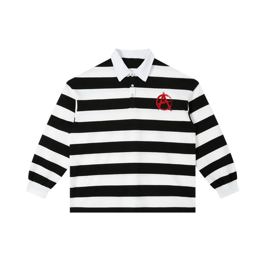 Color Block Stripe Polo Shirt