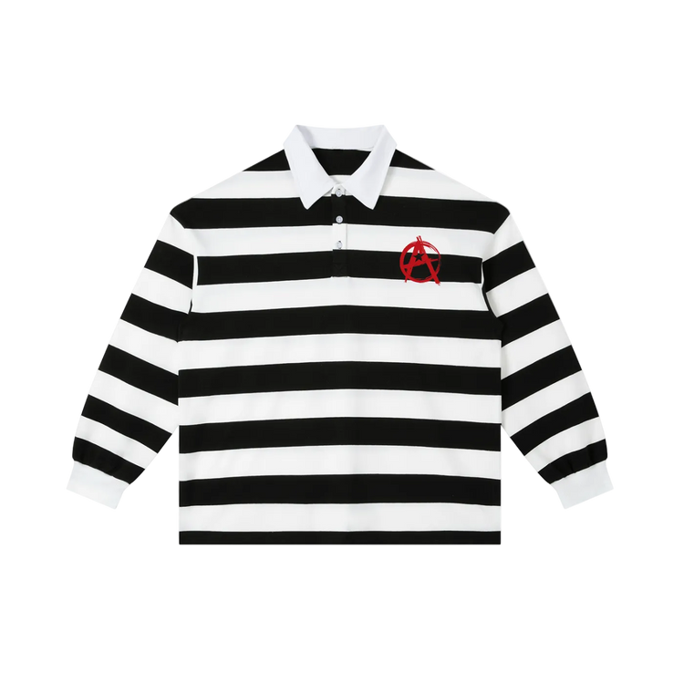 Color Block Stripe Polo Shirt