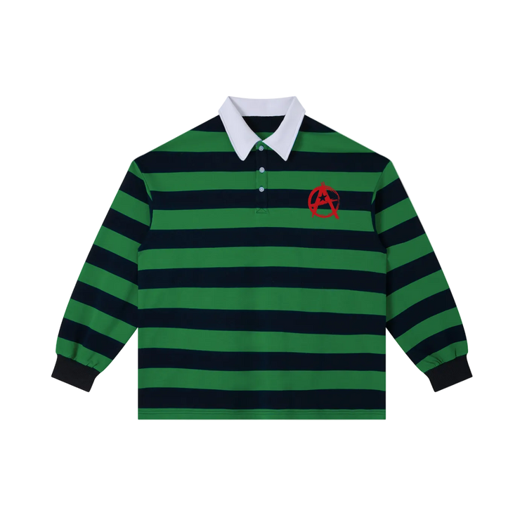 Color Block Stripe Polo Shirt