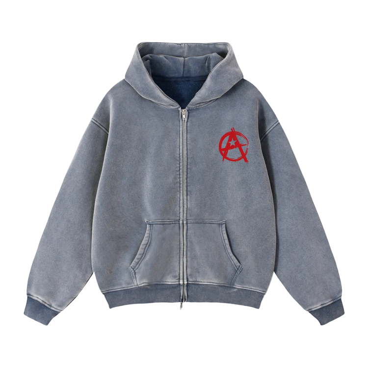 Zip-Through Boxy Fleece Hoodie