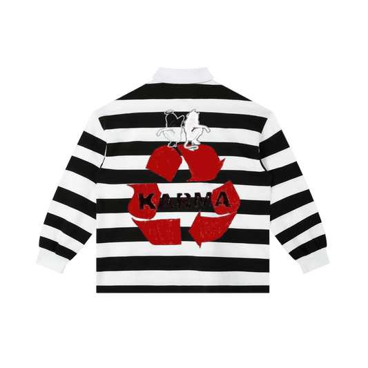 Color Block Stripe Polo Shirt