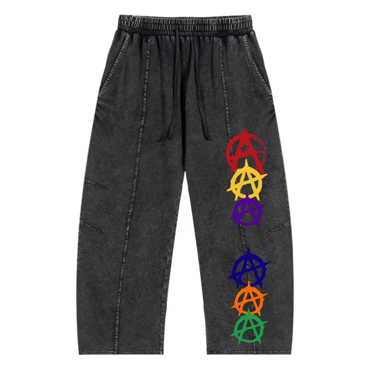 Snow Wash Drawstring Cotton Pants